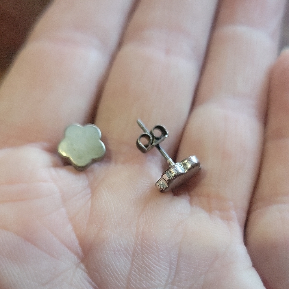Silver Flower Stud Earrings
